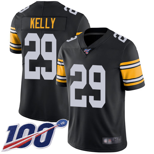 Youth Pittsburgh Steelers Football #29 Limited Black Kam Kelly Alternate 100th Season Vapor Untouchable Nike NFL Jersey->youth nfl jersey->Youth Jersey